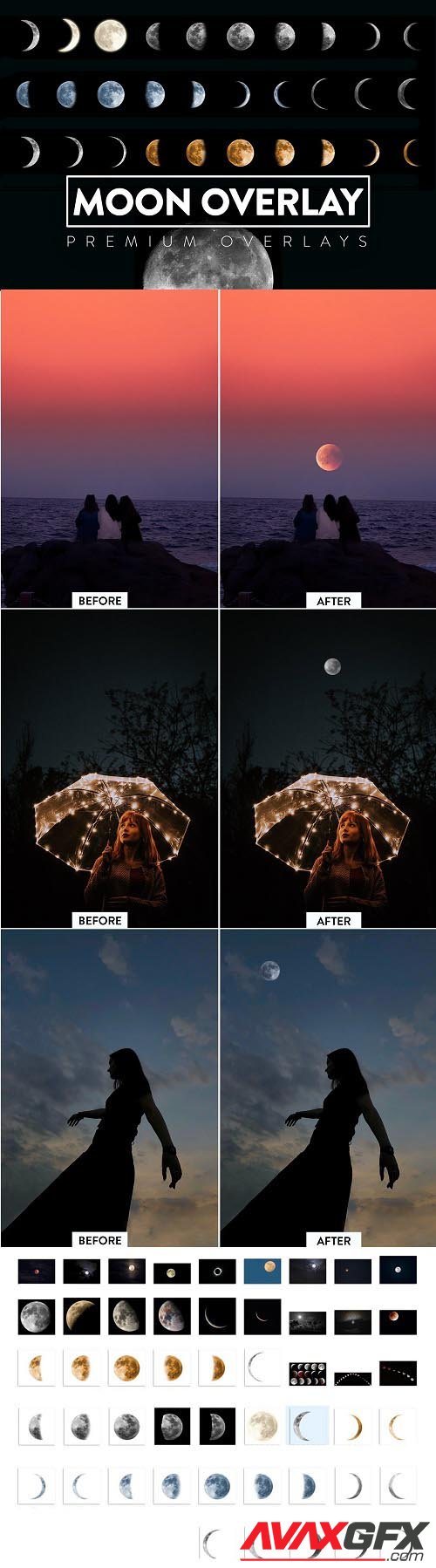 50 Moon Overlays - 6422780