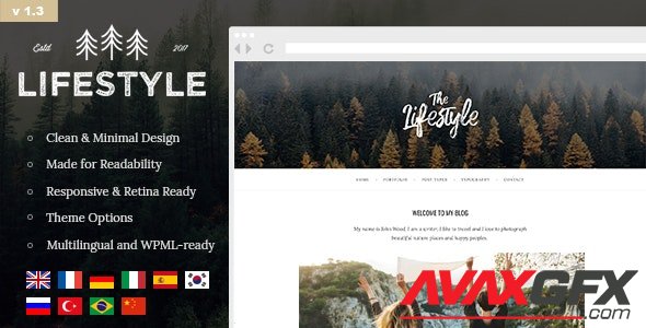 ThemeForest - The Lifestyle v1.3.1 - Vintage & Simple WordPress Blog Theme - 19901575