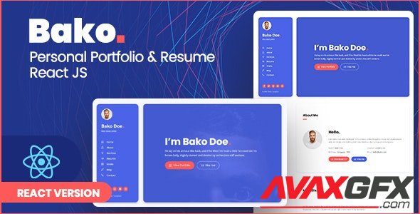 ThemeForest - Bako v1.0 - Personal Portfolio & Resume React Template - 32935328