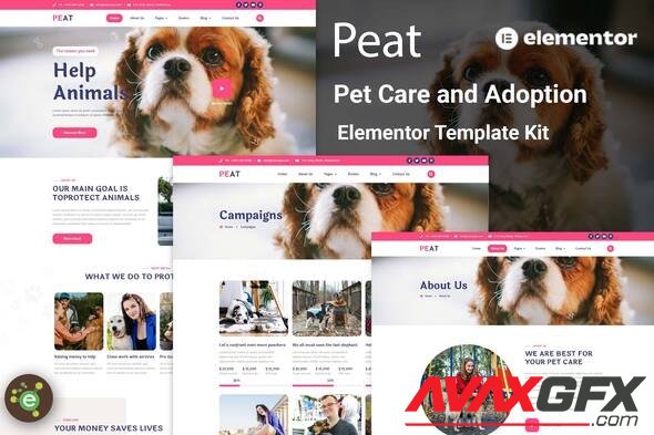 ThemeForest - Peat v1.0.0 - Pet Care & Adoption Elementor Template Kit - 36002240