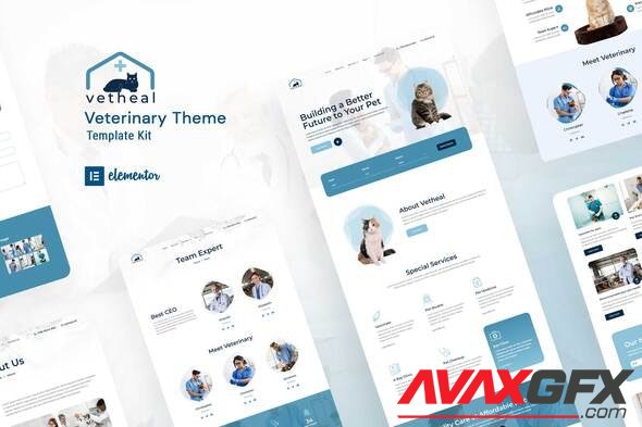 ThemeForest - Vetheal v1.0.1 - Veterinary Clinic Elementor Template Kit - 35977609