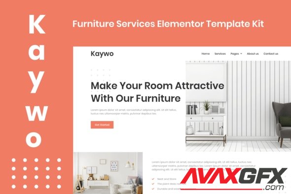 ThemeForest - Kaywo v1.0.0 - Furniture Services Elementor Template Kit (Update: 15 December 21) - 28979969