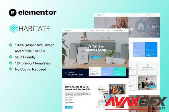 ThemeForest - Habitate v1.0.0 - Smart Home Services Elementor Template Kit - 35994547