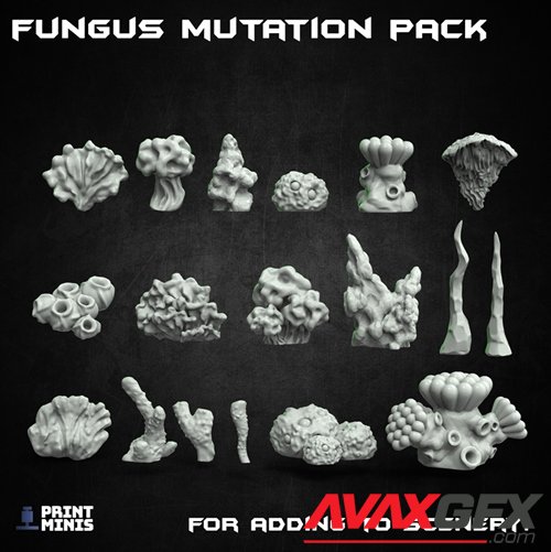 500 subscriber bonus Fungus Collection – 3D Printable STL