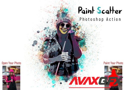 Paint Scatter Photoshop Action - 6958814