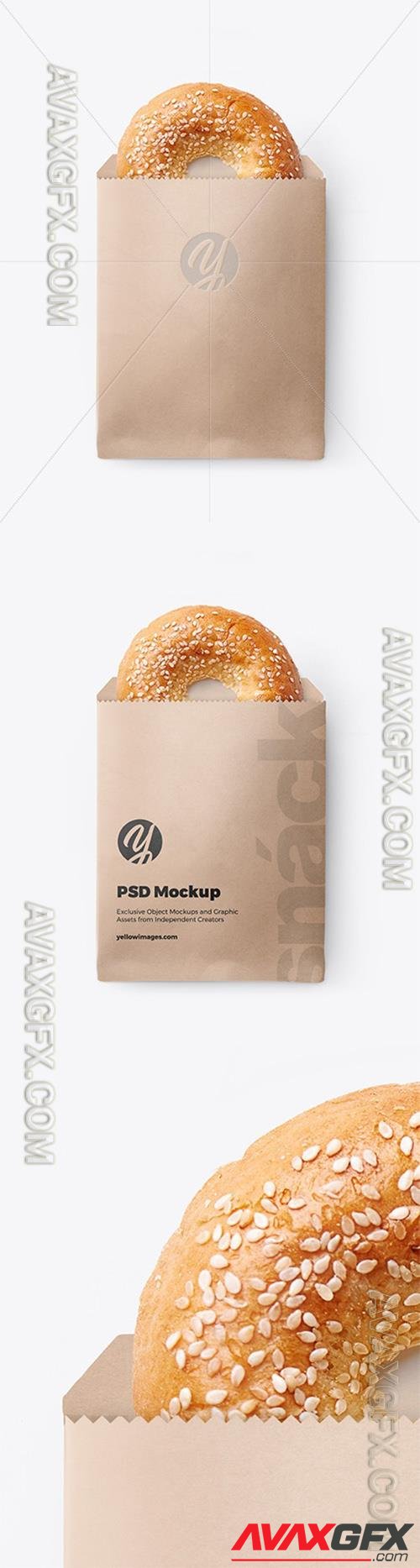 Paper Pack with Donut with Sesame Seeds Mockup 64274 TIF