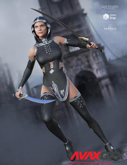 Templar Huntress Outfit for Genesis 8 Female(s)