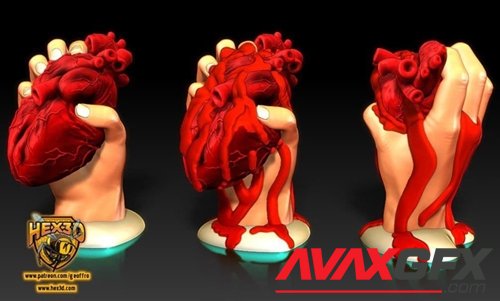 Crushed Valentines Heart V 1-4 – 3D Printable STL