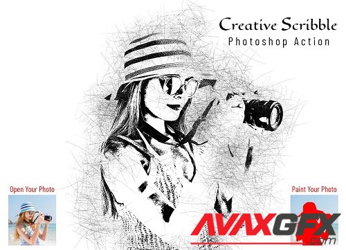 Creative Scribble Photoshop Action - 6962414