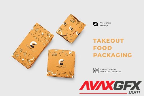 Takeout Food Packaging Set Mockup - 6881387