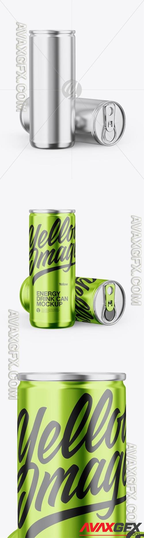 Two Glossy Metallic Cans Mockup 46079 TIF