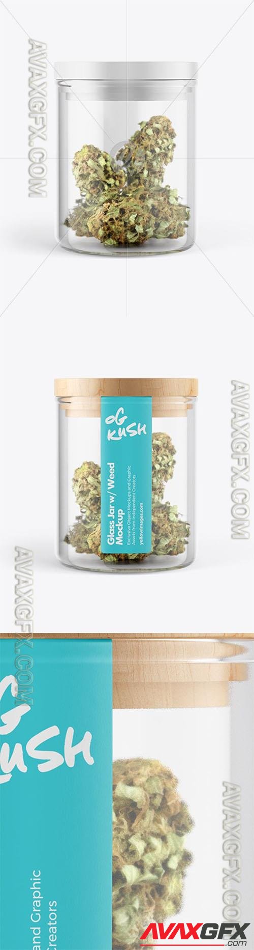 Glass Jar w/ Weed Buds Mockup 50219 TIF