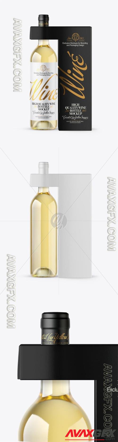 Clear Glass White Wine Bottle with Box Mockup 50985 TIF
