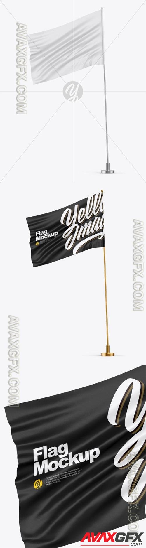 Glossy Flag w/ Metallic Pole Mockup 56016 TIF
