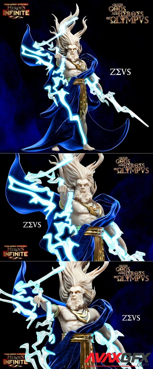 Heroes Infinite - Zeus – 3D Printable STL