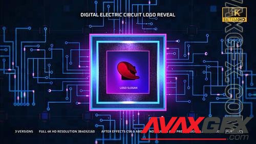 Digital Electric Circuit Logo Reveal 36085463 (VideoHive)