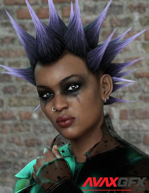 Spiked Punk Hair for Genesis 3, 8, and 8.1