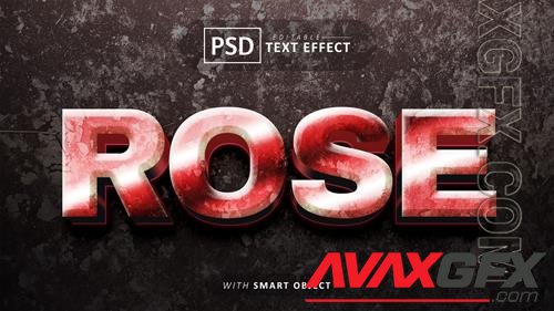 Rose 3d text effect editable psd