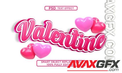 Valentine text effect template psd