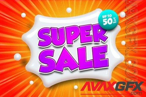 Super sale discount 3d text effect comic style psd