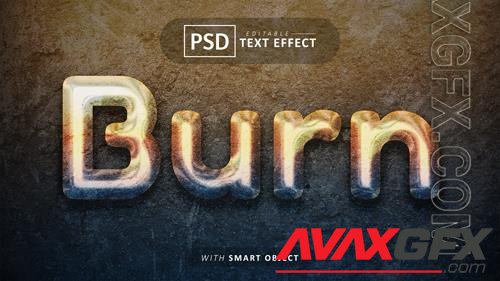 Burn text effect editable psd