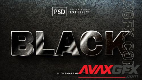 Black 3d text effect editable psd