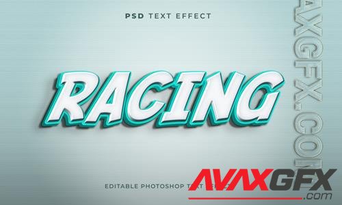 3d racing text effect template psd