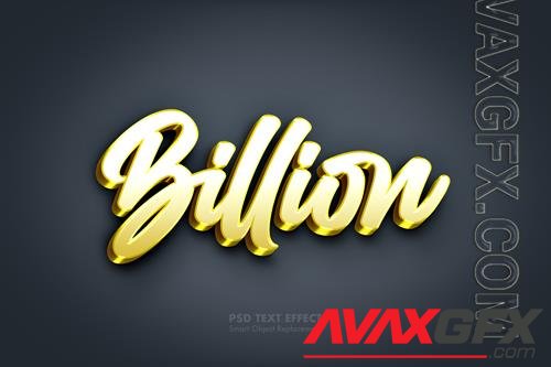 Billion 3d gold text effect psd