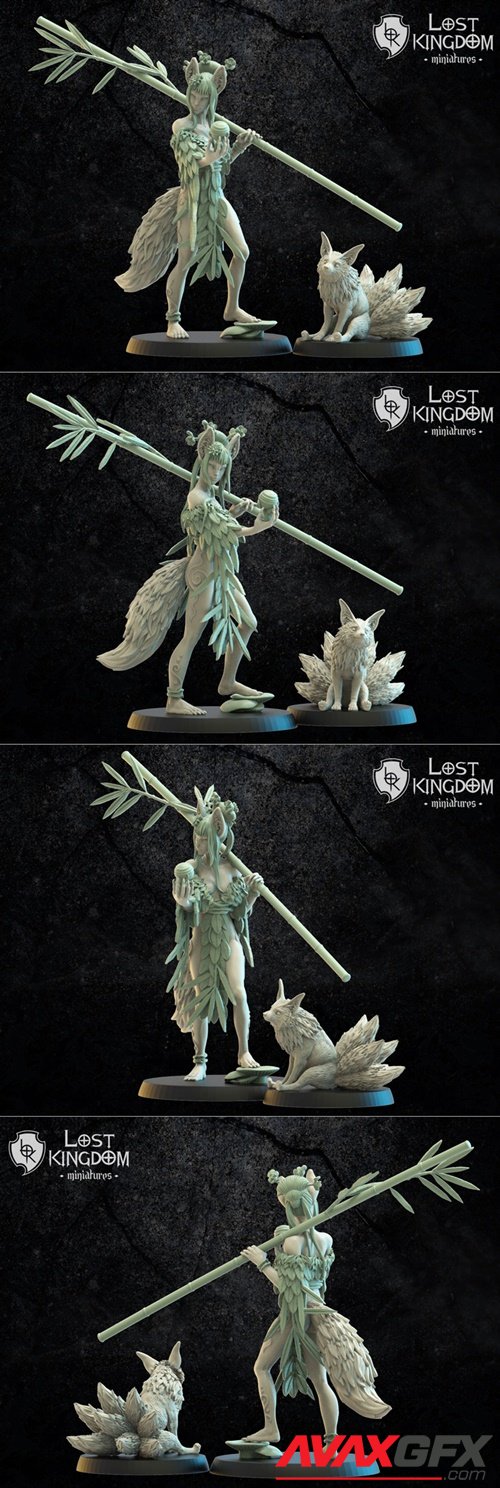 Hanako - Kitsune Druid – 3D Printable STL