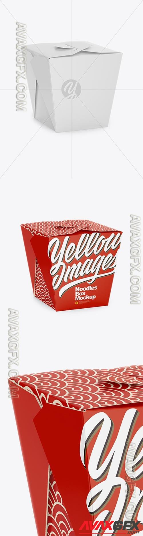Matte Paper Noodles Box Mockup - Half Side View (High Angle Shot) 65435 TIF