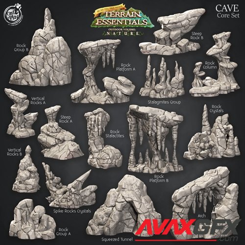 Cave Terrain Set – 3D Printable STL