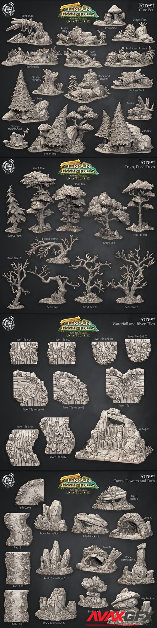 Forest Terrain Set – 3D Printable STL