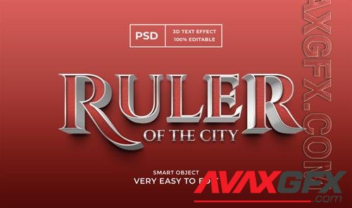 Ruler editable 3d text effect psd
