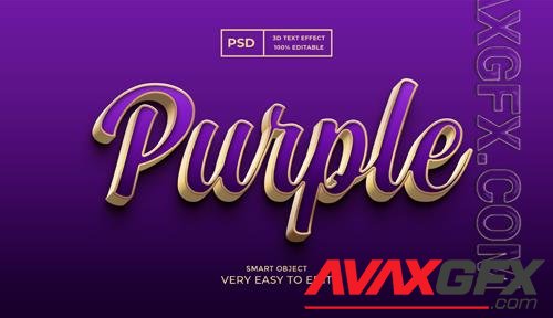 Luxury purple editable 3d text effect psd