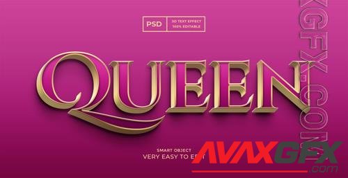 Queen luxury editable psd 3d text style effect