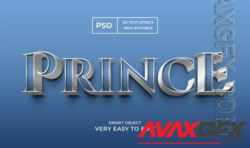 Prince metalic editable 3d text effect psd