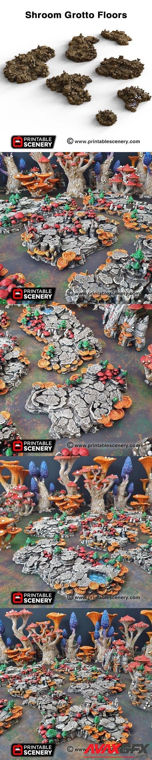 Shroom Grotto Floors – 3D Printable STL