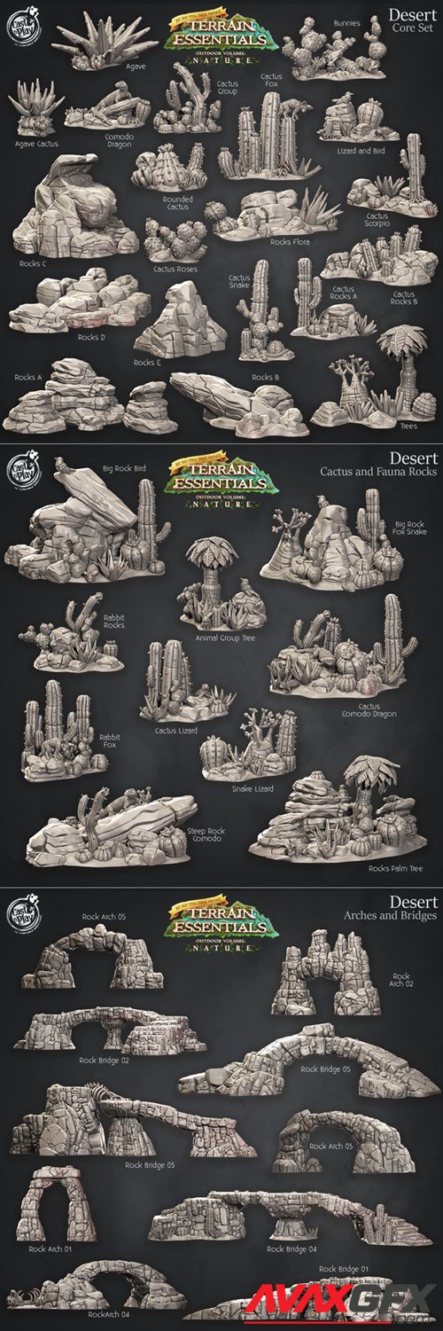 Desert Terrain Set – 3D Printable STL