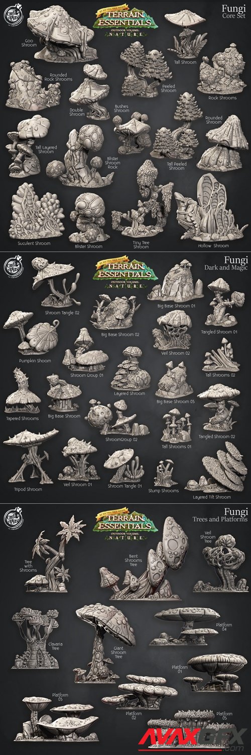 Fungi Terrain Set – 3D Printable STL