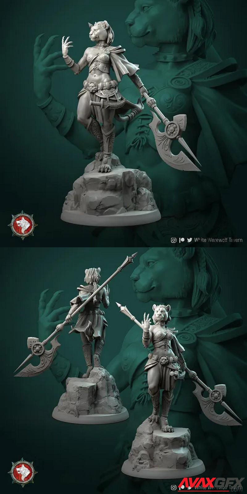 Auria tabaxi female 3D Printable STL