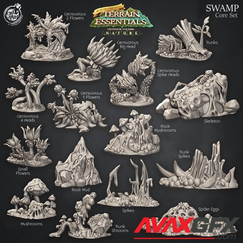 Swamp Terrain Set – 3D Printable STL