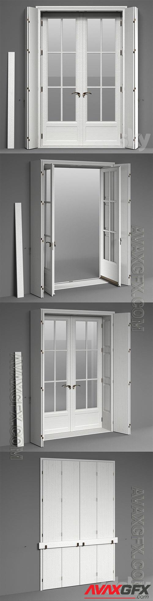 Double Glass Doors with shutters