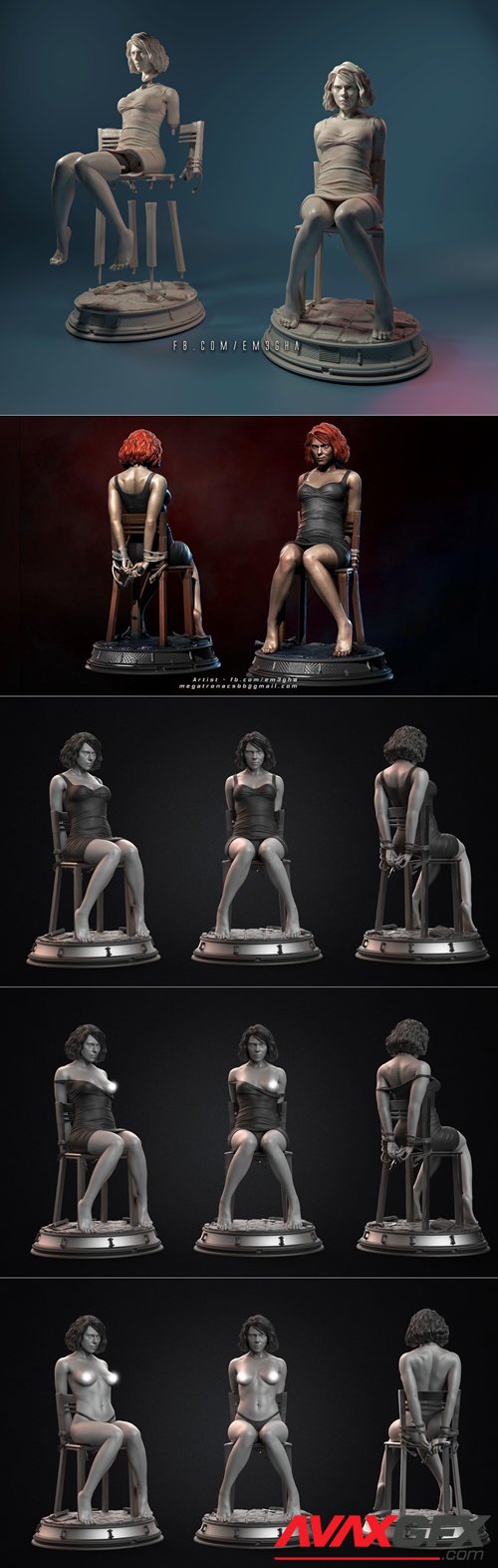 Megha L - Scarlett Johansson - Black Widow (Full Pack) – 3D Printable STL