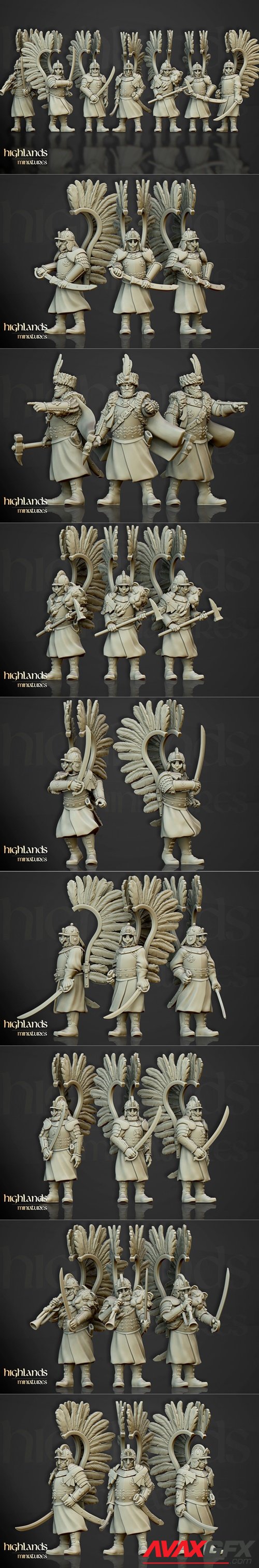 Winged Hussars on foot – 3D Printable STL