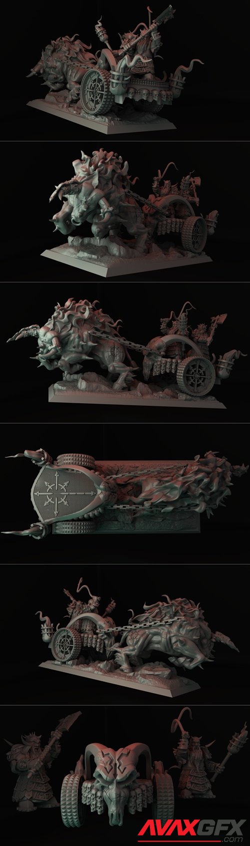 Infernal Dwarves Chariot – 3D Printable STL
