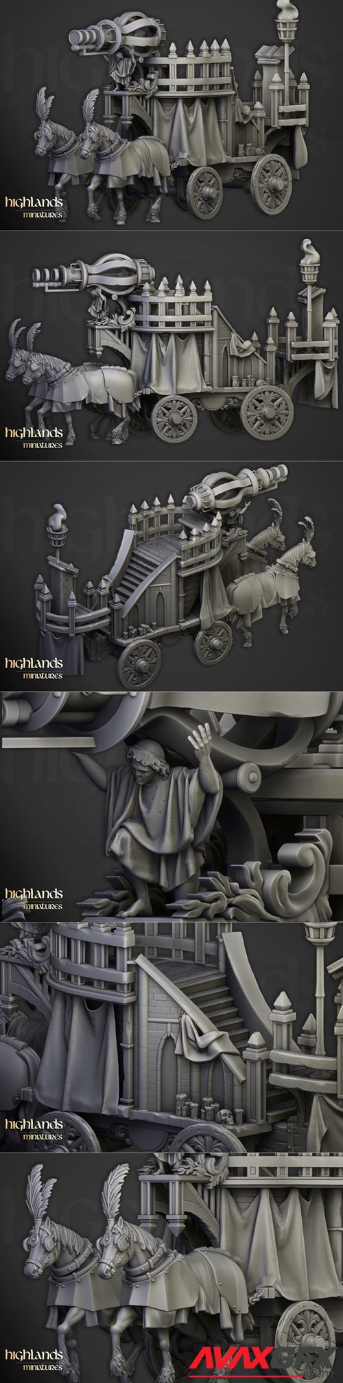 Arcane Cannon on Chariot – 3D Printable STL