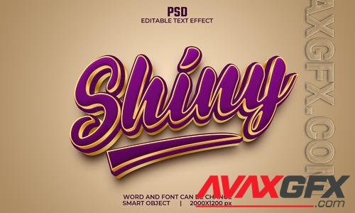 Shiny 3d editable text effect premium psd with background