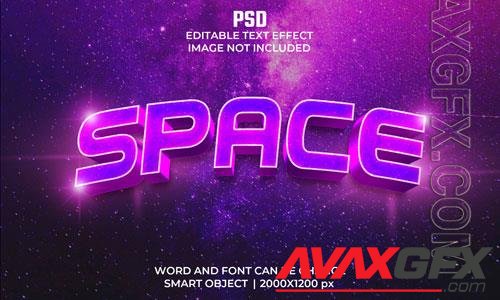 Space colorful 3d editable text effect premium psd with background