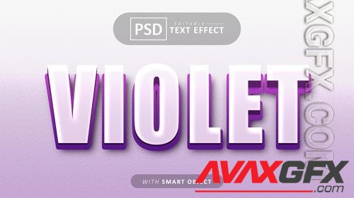 Violet 3d text effect editable psd