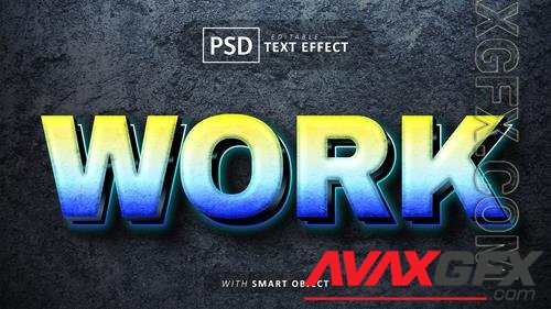 Work 3d text effect editable psd